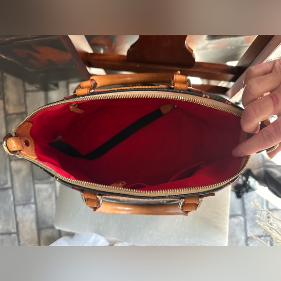 Dooney & Bourke Black Satchel Rainbow DB’s and Vacchetta Leather - Picture 10 of 16